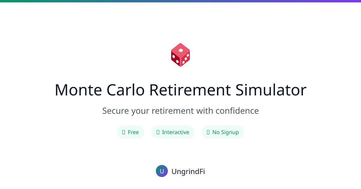 Free Monte Carlo Retirement Calculator 2026: 1,000 Simulations | UngrindFi